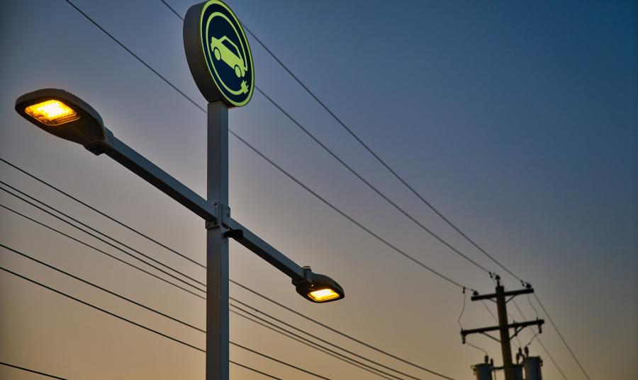 An EV charging station