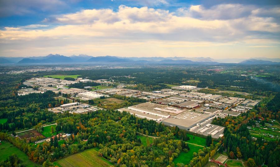 Aerial view of Campbell Heights in Surrey