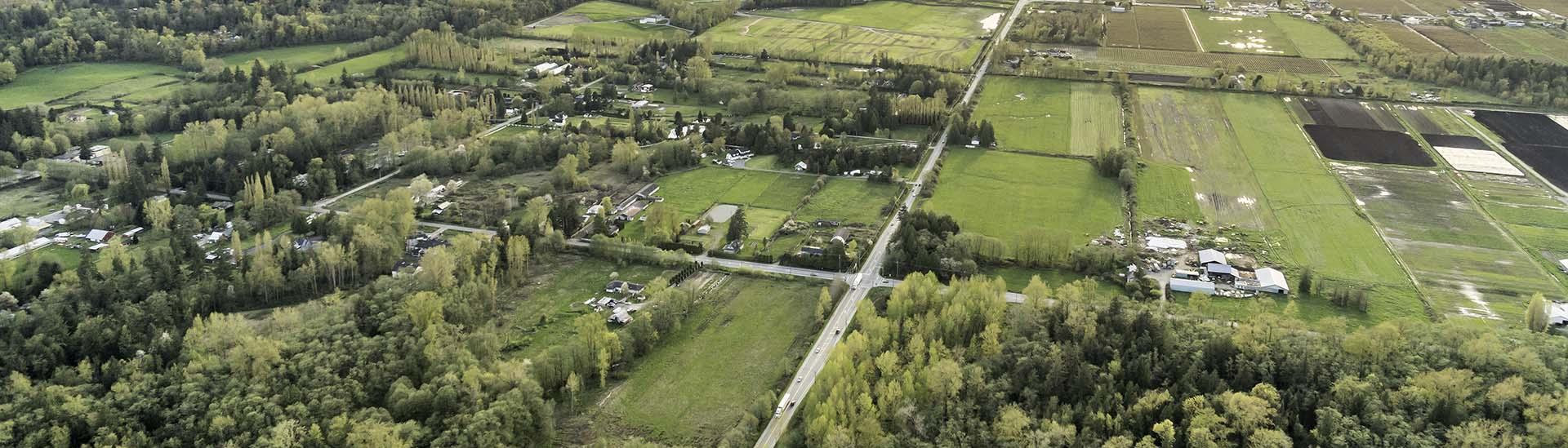aerial of farmland